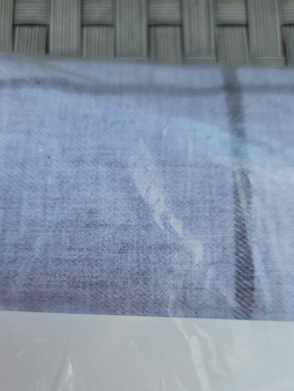 New Brooklinen  2 Flannel Pillowcases Light Grey Window Pane Pattern Standard